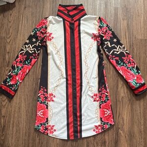 Floral Long Sleeve Button-Up Shirt